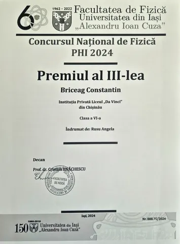 Rezultate școlare: concursul PHI, organizat de Facultatea de Fizică a Universității Alexandru Ioan Cuza” din Iași — fotografia 2