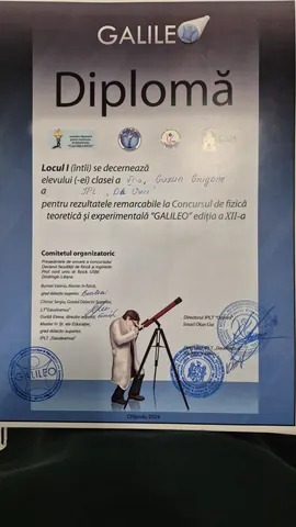 Rezultatele elevilor la Concursul de fizică teoretică și experimentală «Galileo, ediția a X-a», 17-18 decembrie 2024 — fotografia 4